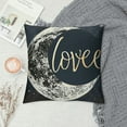 thumbnail image 2 of Love You to Moon Blue Calligraphy Night Sky Design by Daphne Polselli Throw Pillow,, 2 of 5