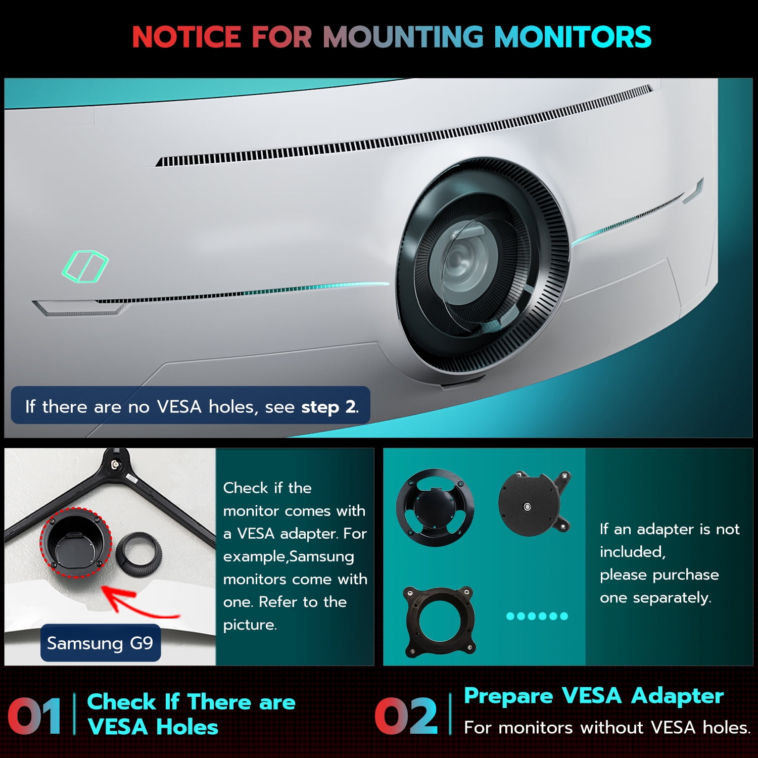 ARES WING Soporte de monitor múltiple para 17 a 35 pulgadas, soporte