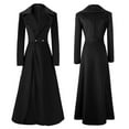thumbnail image 2 of Women's Lightweight Retro Asymmetric Long Velvet Coat for Halloween and Christmas Casual Wear, 2 of 7