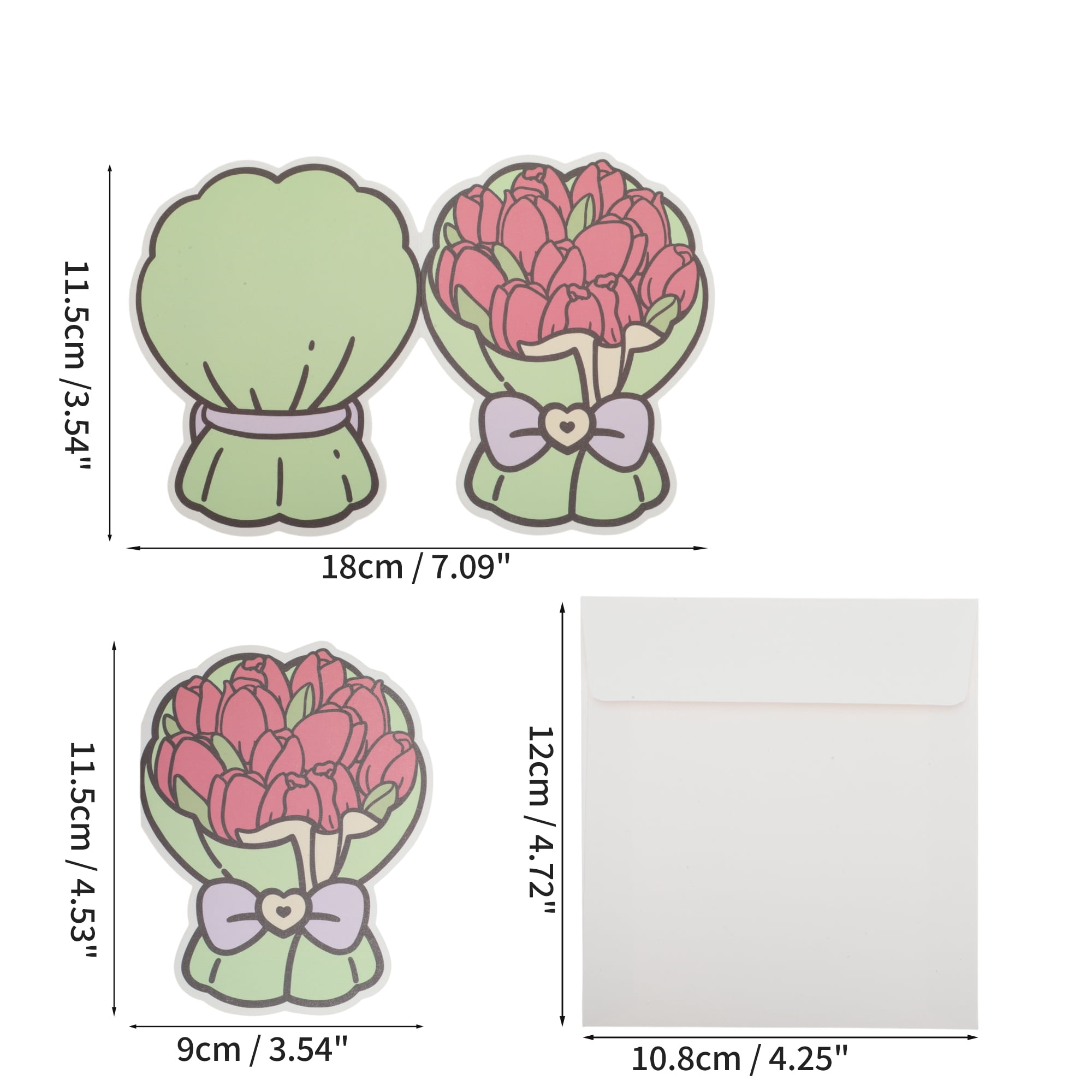 Unique Bargains 10 Pcs Floral Pattern Greeting Cards Blank Cards Beige Red