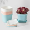 thumbnail image 3 of Tswift Basin Plastic Plant Pots for Plants with Saucers Indoor Set Of 3 Plastic Planters Modern Flower Pot with Hole for All House Plants Herbs Flowers and Seeding Nursery on Sale, 3 of 5
