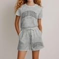 thumbnail image 3 of Hienoo Girl Cotton Summer Outfits California Short Sleeve T-Shirt Shorts Set, Sizes 3-14, 3 of 4