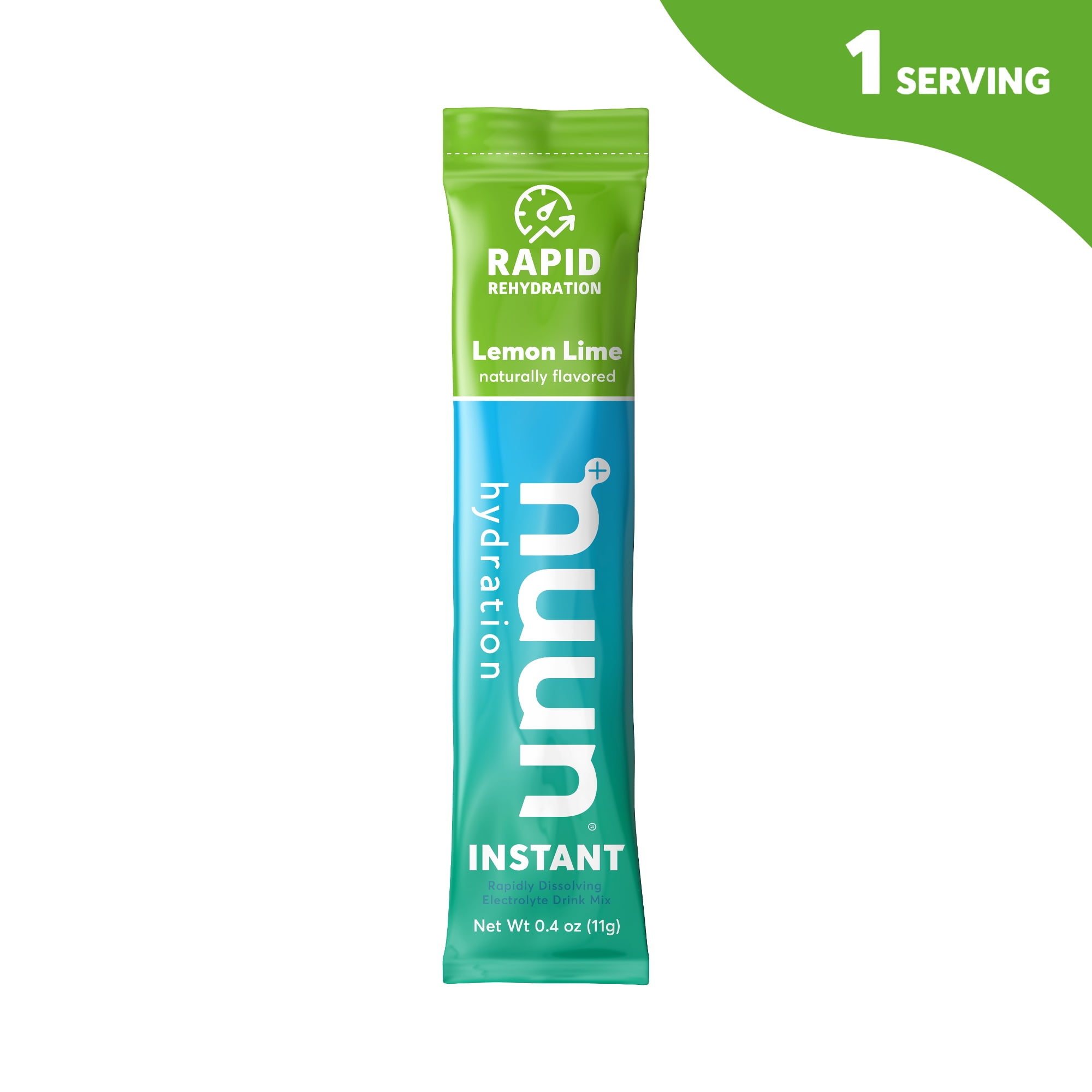 Nuun Instant Hydrating Drink Mix Powder, Lemon Lime Electrolyte Supplement, Single Stick