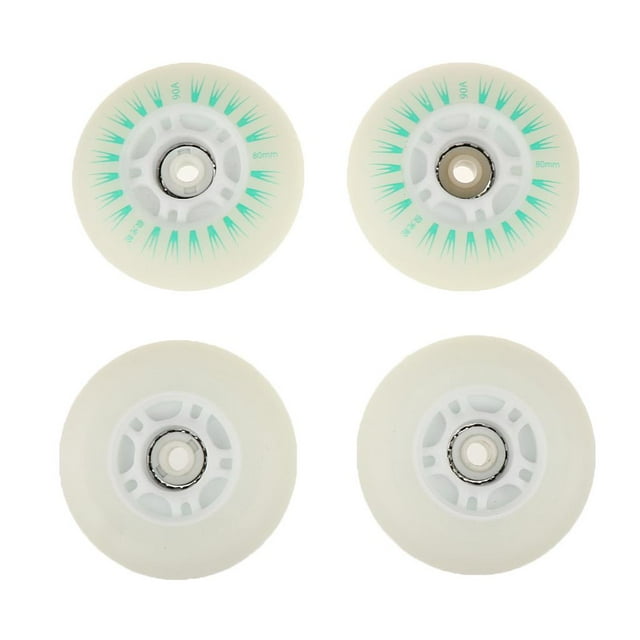 jinwen 4 Pcs Lumières DEL Antidérapantes avec Roues de Remplacement pour Patins à Roues Alignées Clignotantes 80 mm