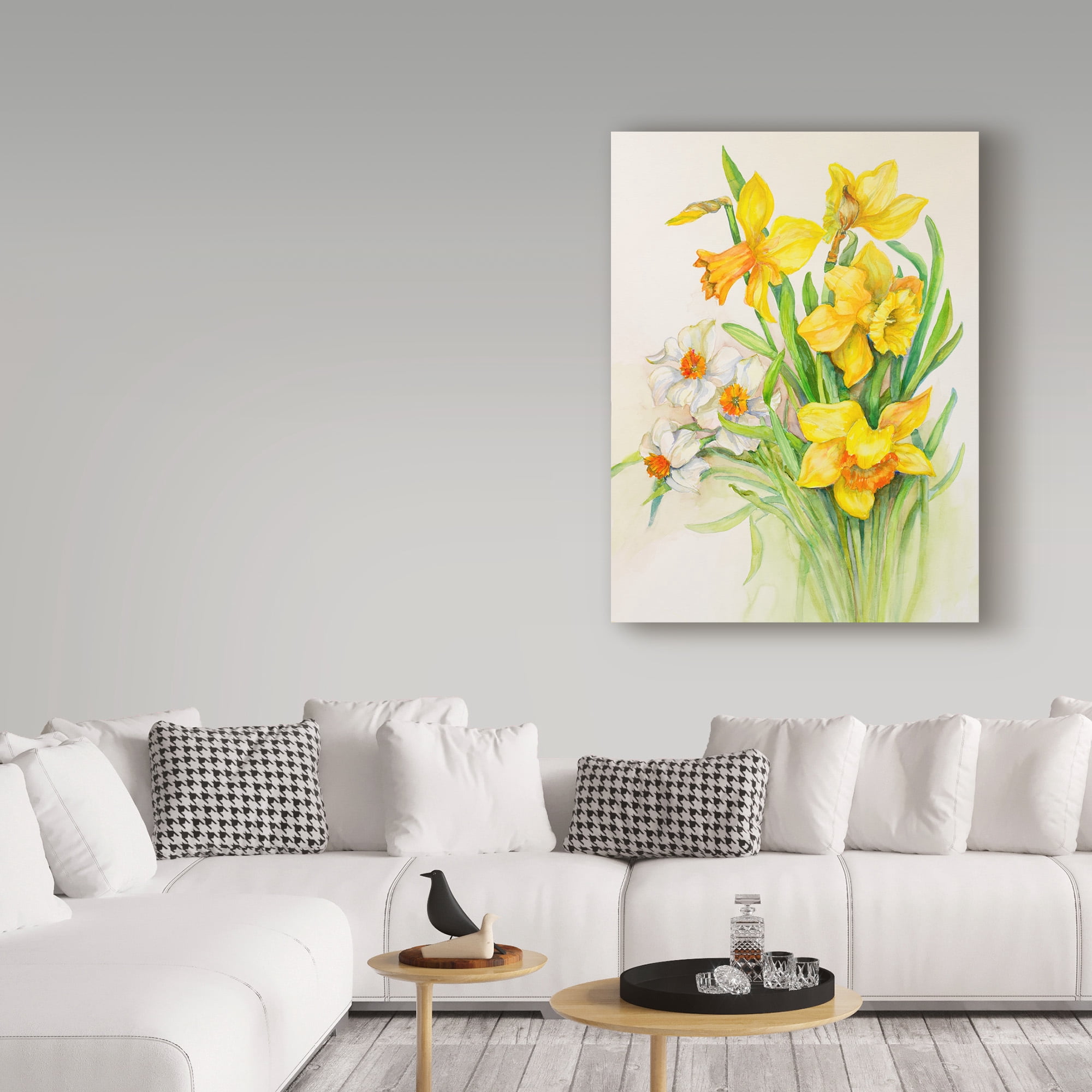 Trademark Fine Art 'Daffodils Springs Calling Card' Canvas Art by Joanne Porter