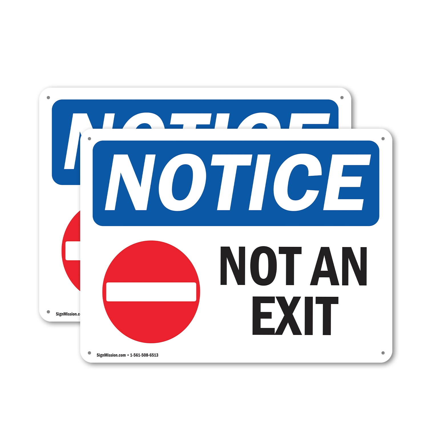 (2 Pack) Not An Exit OSHA Notice Sign 14 Inch X 10 Inch Indoor / Outdoor Rust-Free Aluminum Metal Signs for Workplace Workshop and Construction Site Made in the USA