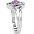 thumbnail image 5 of Split Band Lab-Created Pink Sapphire Diamond Cocktail Ring In 14k White Gold, 5 of 6