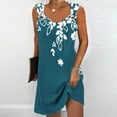 thumbnail image 2 of Summer Plus Size Dresses for Women 2024 Comfort Printed Sleeveless V-Neck Dress, 2 of 5