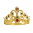thumbnail image 2 of Beistle Club Pack of 12 Plastic Jeweled Gold Queen's Tiara Adjustable Party Hat, 2 of 2