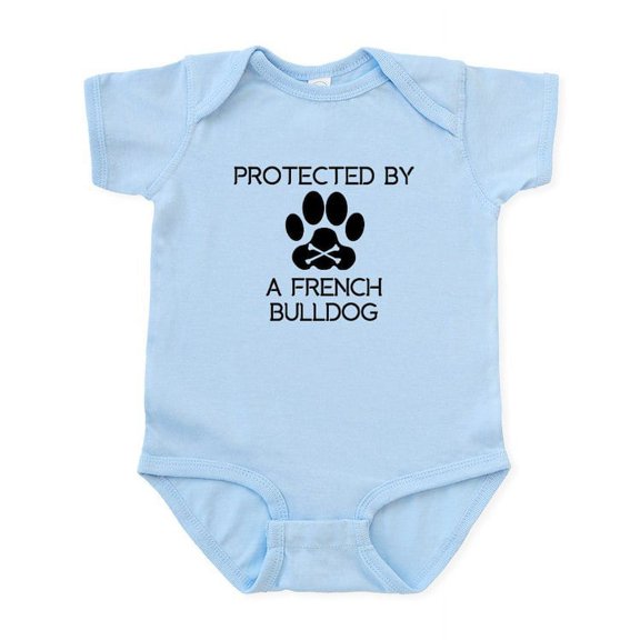 CafePress - Protected By A French Bulldog Body Suit - Baby Light Bodysuit, Size Newborn - 24 Months