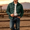 thumbnail image 6 of TKKCS Mens Trucker Jacket Casual Regular Fit Button Down Long Sleeve Outerwear Jackets with Multi Pockets Green M, 6 of 6