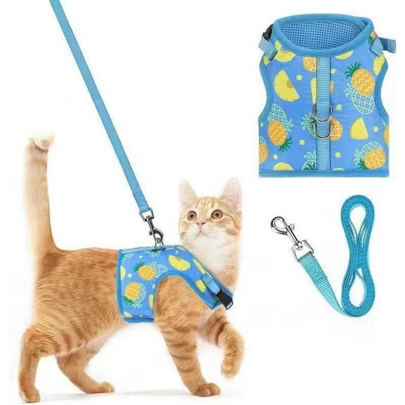 Cat Harness with Leash Harness for Cats Escape-Proof Cat Leash, Soft Adjustable Puppy Harness, Reflective cat Vest for Small Dogs Kittens (XS, Green)