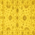 thumbnail image 1 of Ahgly Company Machine Washable Indoor Square Oriental Yellow Traditional Area Rugs, 8' Square, 1 of 4