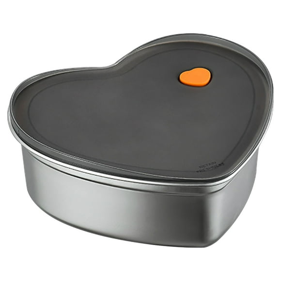 Xihbxyly Fiambrera Bento de Acero Inoxidable, Hermética, con Tapa Sellada, Apta para Uso Alimentario, Mantiene La Comida Fresca, Apta para Microondas, Portátil, Acero Inoxidable 304, 600 Ml, Ideal pa