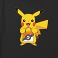 thumbnail image 2 of Girl's Pokemon Halloween Trick or Treat Pikachu Graphic Cropped T-Shirt Black Large, 2 of 3