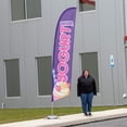 thumbnail image 2 of Frozen Yogurt Feather Flag Kits - 13.5ft Flag Complete Pole Set, Ground Stake, Cross Base and Weight Bag - Great for Businesses, Storefronts, Sales - Printed in The USA, 2 of 7