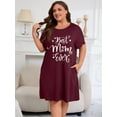 thumbnail image 3 of PinkBeautiM Plus Size Womens Nightgown Short Sleeve Sleepwear With Pockets Nightshirts Crew Neck Pajama Dress 3 Pack, 3 of 7