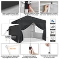 thumbnail image 5 of Yaheetech 8x8 Ft Instant Pop Up Canopy Tent with 4 Sidewalls and Roller Bag, Black, 5 of 8