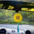 thumbnail image 3 of Sunflower Car Charm, Crystal Suncatcher, Rearview Mirror Hang, Auto Accessories, Cute Hippy Flower Decor For Women, New Car Gift For Her, 3 of 3