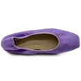 thumbnail image 6 of Ollio Women's Shoes Faux Suede Slip On Comfort Elasticated Square Toe Ballet Flat SF178, 6 of 6