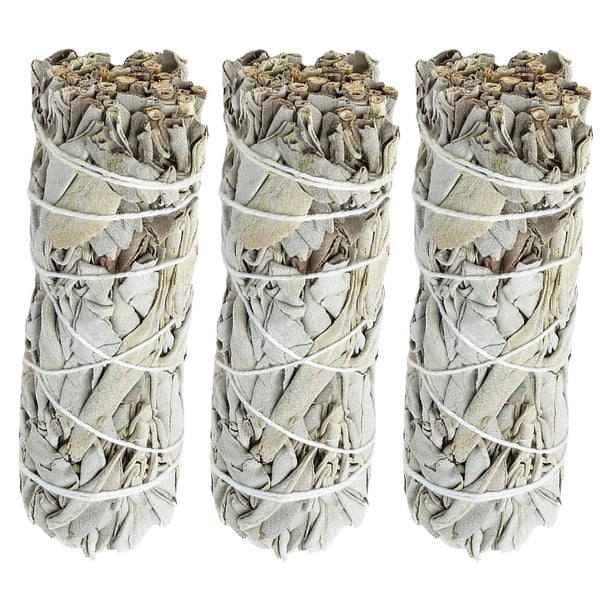 Varitas Incienso Salvia 4 Pulgadas para Limpieza (3 Unidades) Blanco