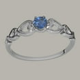 thumbnail image 2 of LBG British Made 9ct White Gold Natural Sapphire Womens Solitaire Ring - 33 size options - Size 11.5, 2 of 6