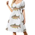 thumbnail image 3 of Arte de pared - Vestido de manga corta con grafiti, vestido largo de verano para mujer, vestido de verano para mujer, vestidos para fiesta de boda, 3 of 7
