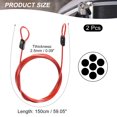 thumbnail image 2 of Uxcell Security Steel Cable Lock Safety Cable Flexible Wire Rope Luggage Lock Vinyl Coated Braided Steel Red 5feet, 2 of 6