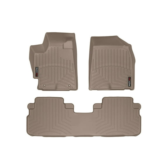 WeatherTech Custom Fit FloorLiners compatible with 2008-2013 Toyota Highlander - 1st & 2nd Row, Tan