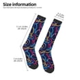 thumbnail image 2 of Xecao Multicolor Bowling print thigh-high socks, crafted for both men and women with a stretchy, high-opaque design perfect for daily wear, 2 of 6