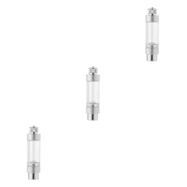 Transemion Aquarium Check Valve-Regulator Diffuser CO2 Bubble Counter Single/Dual Head Home silver 8cm 3Set