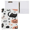 thumbnail image 3 of Cartoon Cat and Pumpkin 12.4x10.6in PVC Round Ring Binders, 2-Pack, D-Ring 3-Hole, Metal Clip, 3 of 10
