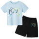 thumbnail image 3 of Conjunto de camiseta y pantalones cortos con estampado de máquina de juego de arte de grafiti para niños, moda de verano, informal, de manga corta, para niños y niñas, 3 of 5