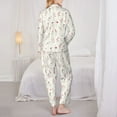 thumbnail image 3 of KLL Wildflower Watercolor Print Women's Long Sleeve Pajamas with Pants Sleepwear Loungewear 2 Set-X-Large, 3 of 8