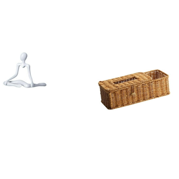 Escultura de pensador abstracto creativo, caja de almacenamiento de pañuelos, figura decorativa para dormitorio, cocina, escritorio, adorno, regalo de