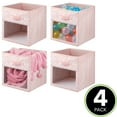thumbnail image 2 of mDesign Fabric Nursery Storage Cube, Window/Handle, 4 Pack, Pink/White Polka Dot, 2 of 9