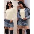 thumbnail image 3 of Ekouaer Long Sleeve Shirts for Women 3 Pack Scoop Neck Fitted Tops Thermal Undershirt Stretch Base Layer Soft Tee Brown/Beige/Black, 3 of 6