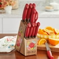 thumbnail image 3 of The Pioneer Woman Sweet Rose 11-Piece Stainless Steel Knife Block Set, Red, 3 of 8