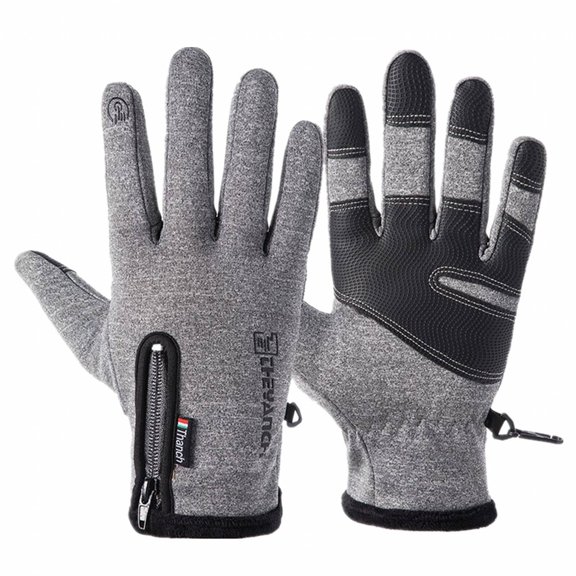 ACDANC 1Pairs Waterproof Gloves,Winter Ready Motorcycle Gloves,Comfortable Fit Running Gloves,L,Gray