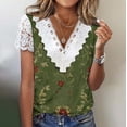 thumbnail image 2 of Fewfanhot T Shirts for Women Short Sleeve Summer V Neck Shirts Work Blouses Business Outfits Fashion Clothing, 2 of 5