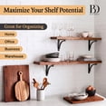 thumbnail image 6 of Classic Shelf Bracket Set by Balin Designs (Black) for 10 inch - 12 inch Mantel Shelves L Brackets – Heavy Duty Decorative Metal Supports – Easy Installation with Hardware Included - Set of 4, 6 of 9