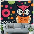 thumbnail image 4 of Orinice Owls Polka Dots Tapestry Wall Hanging Unique Style Graphic Tapestries Home Wall Decor Art for Living Room Bedroom Apartment Farmhouse Dorm 40x30inch, 4 of 6