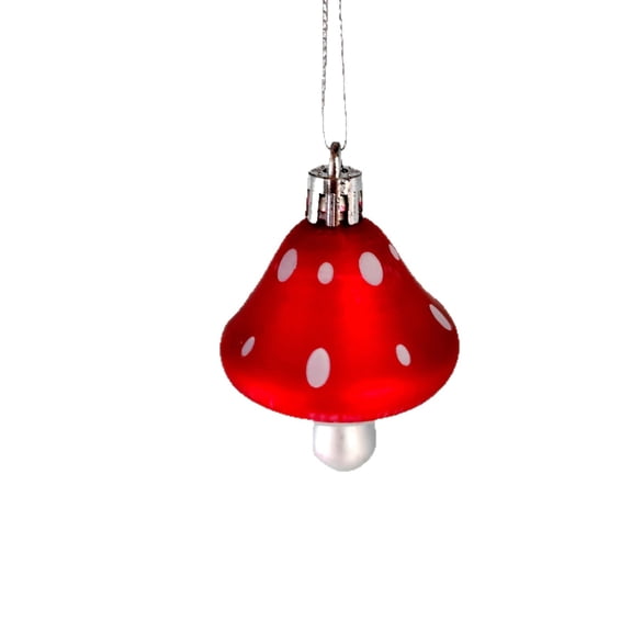 1 Pc Mushroom Ornaments Christmas Tree Hanging Decorations Plastic Mushroom Hanging Ornaments Festive Decor for Christmas Tree and Holiday Party, 2.95x1.89 Inch, Red