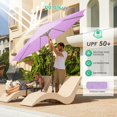 thumbnail image 4 of SSyao 9FT Outdoor Patio Umbrella with Solar Lights, LED Lighted Pool Umbrella with Tilt and Crank, Outdoor Table Umbrellas for Deck, Yard & Market (Taro Purple), 4 of 7