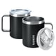 thumbnail image 1 of BJPKPK 2 tazas de café aisladas, taza de café aislada de 14 oz con tapa, taza de café aislada de acero inoxidable con tapa a prueba de salpicaduras, color negro, 1 of 5