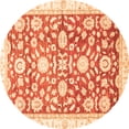 thumbnail image 1 of Ahgly Company Indoor Round Oriental Orange Traditional Area Rugs, 5' Round, 1 of 4