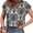 Black, variant on Dolkfu Black Women'S Tops, Tees & Blouses Boho Keyhole Neck Pull-on Short Sleeve Blouses & Tops Pullover Paisley Retro Geometric Black,M