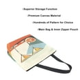 thumbnail image 3 of FORMRS Womens Canvas Tote Bag with Zipper Inner Pocket Shoulder Handbag, Beige Glasses, 3 of 7