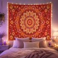 thumbnail image 2 of Floral Mandala with Abundant Garden Blooms, Whimsical Boho for Bohemian Decor Enthusiasts, Vibrant Botanical Wall Art, Housewarming Gift, Tapestry Wall Hanging for Bedroom and Living Room, 2 of 7