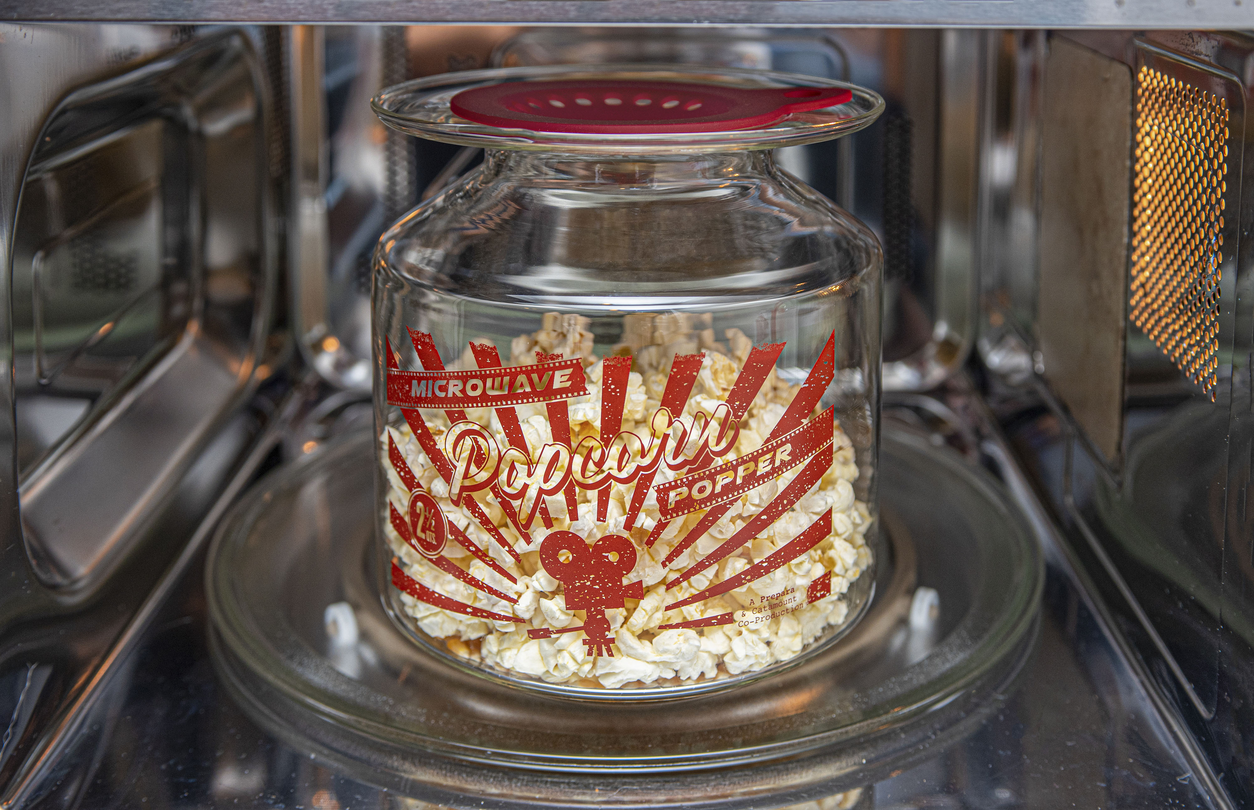 Prepara Glass Popcorn Gadget Set, 6-Piece, Bucket with Lid, and Popcorn Containers